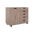 thumbnail image 2 of Naomi Home Drawer Chest, Wood Storage Dresser Cabinet with Wheels, Craft Storage Organization, Makeup Drawer Unit for Closet, Bedroom, Office File Cabinet 180 lbs Total Capacity- Vintage Oak, 2 of 2