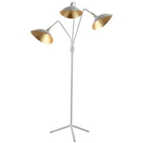 SAFAVIEH Iris 69.5 Mid-Century Triple Light Floor Lamp, White