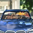thumbnail image 4 of Yayeee Car Windshield Sun Shade Universal Fit Front Visor Protector, Skeleton with Sun, 4 of 8