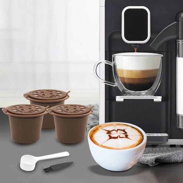 Cápsulas de café para el hogar, con relleno de , taza de café deliciosa, utensilios de café para cafetería, regalos de cocina para amantes del Estilo B Marrón Baoblaze Cápsulas reutilizables