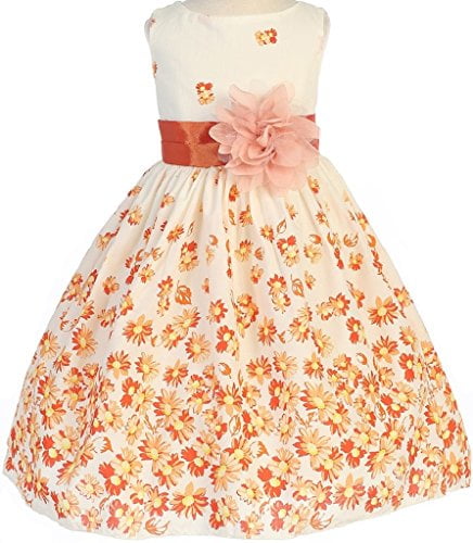 orange little girl dresses