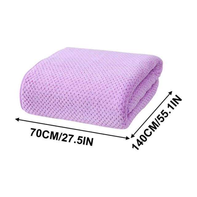 Solid Color Pineapple Reseau High Density Fleece Marginal Bath Towel Adult Solid Color Enlarged Bath Towel Thickened Marginal Towel 140x70cm