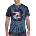thumbnail image 2 of Wild Bobby, Galactic Pizza Space Cat Laser Eyes, Animal Lover, Tie-Dye Tees, Spiral Navy, Medium, 2 of 3