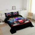 thumbnail image 3 of YST Race Car Bedding Sets Full Sports Car Print Comforter Set For Teens Boys,Extreme Sports Theme Bedding Comforter Sets Black White Checkered Quilt Set Racing Car Home Decor,Lightweight 3pcs, 3 of 5
