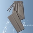 thumbnail image 5 of Men's Casual Pants Men's Fashionable Elastic Loose Pants Casual Ice Silk Elastic Straight Leg Jogging Sports Khaki 5XL, 5 of 5