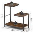 thumbnail image 3 of Corner Table G-Shaped End Table Small Side Table for Living Room, Bedside Table with Storage Shelf, Corner Tables for Small Spaces, Balcony, Couch, Bedroom, Rustic Brown, 3 of 9