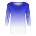 thumbnail image 3 of Birdeem T-Shirt Ample Imprimé pour Femmes, Blouse à Manches 3/4, Col Rond, Hauts Décontractés, 3 of 12