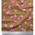 thumbnail image 1 of Soimoi Polyester Crepe Fabric Magnolia Floral Decor Fabric Printed Yard 52 Inch Wide, 1 of 3