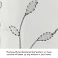 thumbnail image 6 of Grommet Curtain Panel, Embroidered Sheer Extra-Wide, Gray 54" x 63", 6 of 9