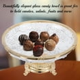 thumbnail image 4 of Matashi Home Decorative Dining Tabletop Showpiece Crystal 3 Sectional Compote Centerpiece Decorative Bowl, Round Serving Platter with 24K Gold Plated Pedestal Base, 4 of 7