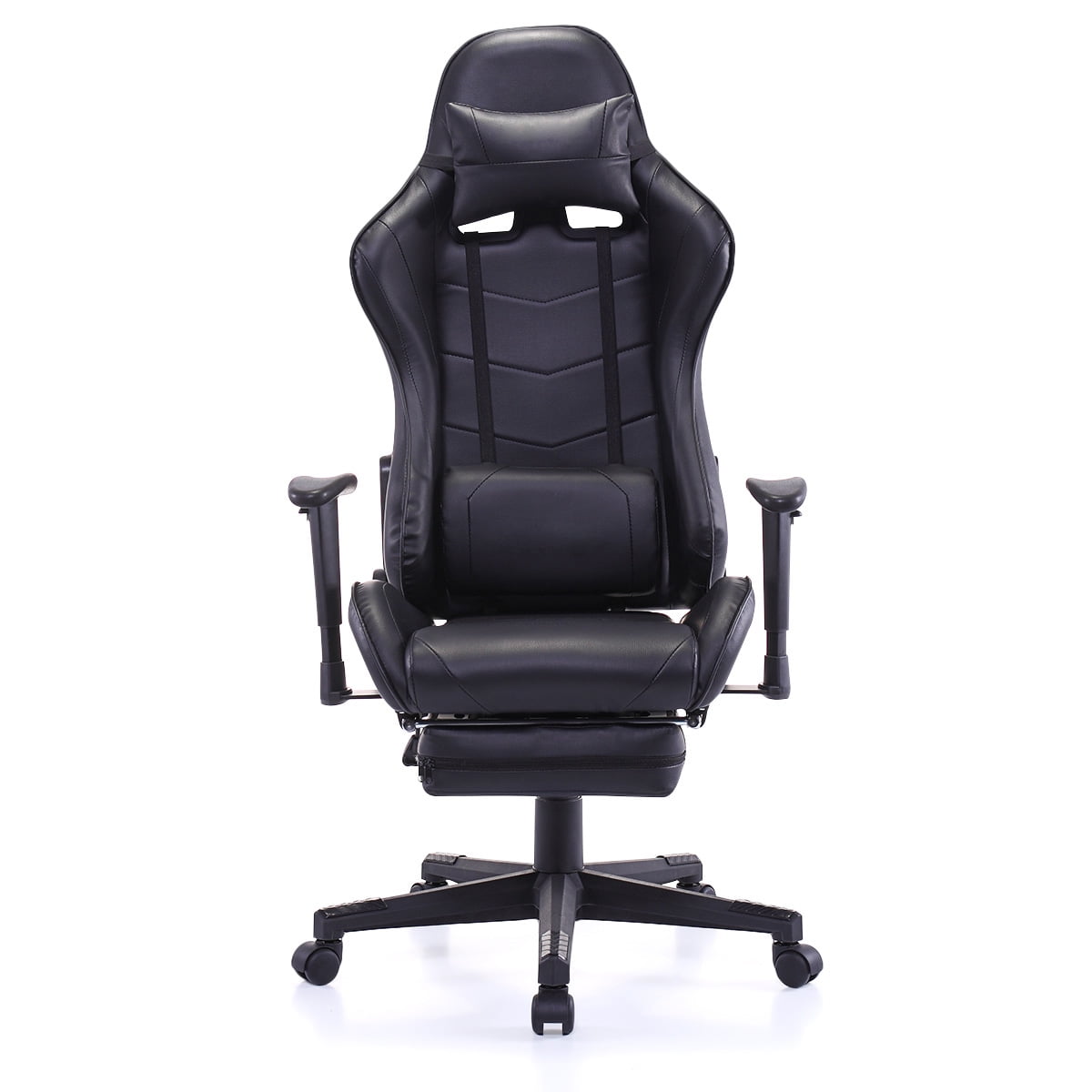 Kepooman High-Back Swivel Gaming Chair, Reclining Ergonomic Computer Chair with Lumbar Support - Black Kepooman High-Back Swivel Gaming Chair, Reclining Ergonomic Computer Chair with Lumbar Support - Black