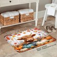 thumbnail image 3 of SPXUBZ Autumn Highland Cow with Pumpkins Non Slip Flannel Floor Mat for Bathroom Kitchen Bedroom Decor 16x24 inch, 3 of 5