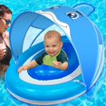 thumbnail image 1 of Flotador de piscina para bebés AMENON Dolphin con toldo UPF50+ de 6 a 36 meses, 1 of 6