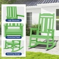 thumbnail image 4 of JUSTLET 2pc Outdoor Chair, HDPE Plastic Patio Rocking Adirondack Chairs, Light Green, 4 of 8