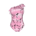 thumbnail image 4 of Yiaed Cartoon Poodle Dog Print Women One Piece Swimsuits Tummy Control One Shoulder Bathing Suits Pattern Ruffle Swimwear-Small, 4 of 8