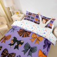 thumbnail image 3 of Homewish Kawaii Bow Twin Duvet Cover,Colorful Plaid Bowknot Print Twin Bedding,Colorful Stars Reversible,2-Piece,1 Duvet Cover and 1 Pillowcase, 3 of 6