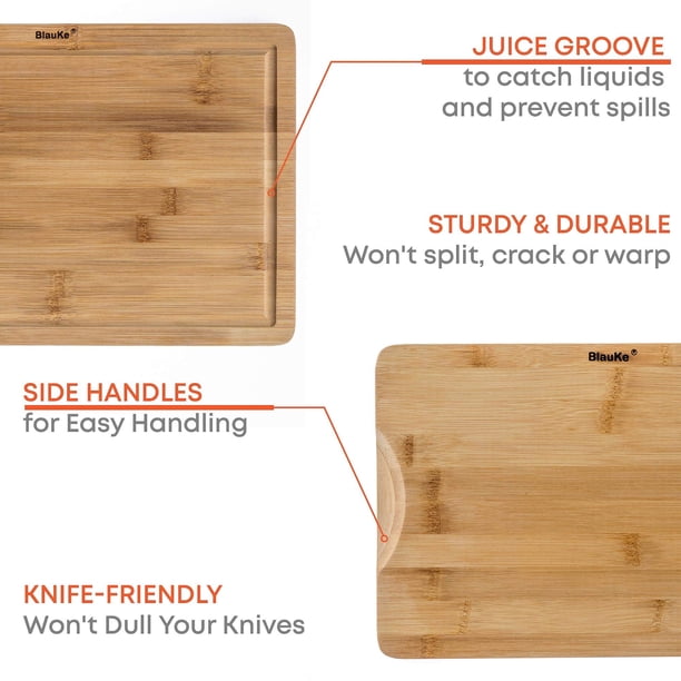 ADDARE Tablas De Cortar De Bambú Gruesas Para Cocina - Juego De 3