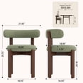 thumbnail image 4 of Wooden Dining Chairs Set of 4, Mid Century Upholstered Kitchen Chairs Farmhouse Side Chairs with Solid Wood Legs,Green, 4 of 14