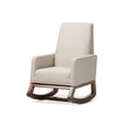 thumbnail image 3 of Baxton Studio Yashiya Mid-century Retro Modern Light Beige Fabric Upholstered Rocking Chair and Ottoman Set, 3 of 5