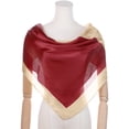 thumbnail image 2 of Elerevyo Women Contrast Color  35" Large Scarf Satin Silky Square Head Wrap Bandanas, 2 of 6