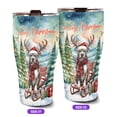 thumbnail image 2 of Merry Christmas Santa Reindeer Antlers Pitbull Sleigh Xmas Winter Holiday 30oz Stainless Steel Tumbler Insulated Cup with Lid Terrier Dog Lover - 00023, 2 of 5