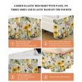 thumbnail image 6 of Sunflower Bee Bed Skirt Queen Size, Vintage Summer Botanical Farmhouse Wrap Around Bed Skirting with Adjustable Elastic Strap, Dust Ruffle Pleated Bedskirts 18 Inch Drop for Bedroom Queen Beds, 6 of 9
