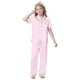 thumbnail image 3 of Pijama Umeyda de satén de seda para mujer, set de pijama, color rosa, rayas, talla XS, 3 of 7