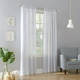 thumbnail image 2 of No. 918 Farrell Heathered Textured Semi-Sheer Tab Top Curtain Panel, White, 40x84, 2 of 5