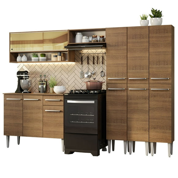 Cocina Integral Completa 261cm Emilly Madesa 08 - Marrón