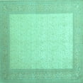thumbnail image 1 of Ahgly Company Machine Washable Indoor Square Abstract Turquoise Blue Contemporary Area Rugs, 6' Square, 1 of 4