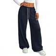 thumbnail image 6 of Nestiefly Baggy Wide Leg Sweatpants Women Comfy Y2k Low Rise Sweat Pants Lightweight Joggers Pants with Pockets Navy M, 6 of 6