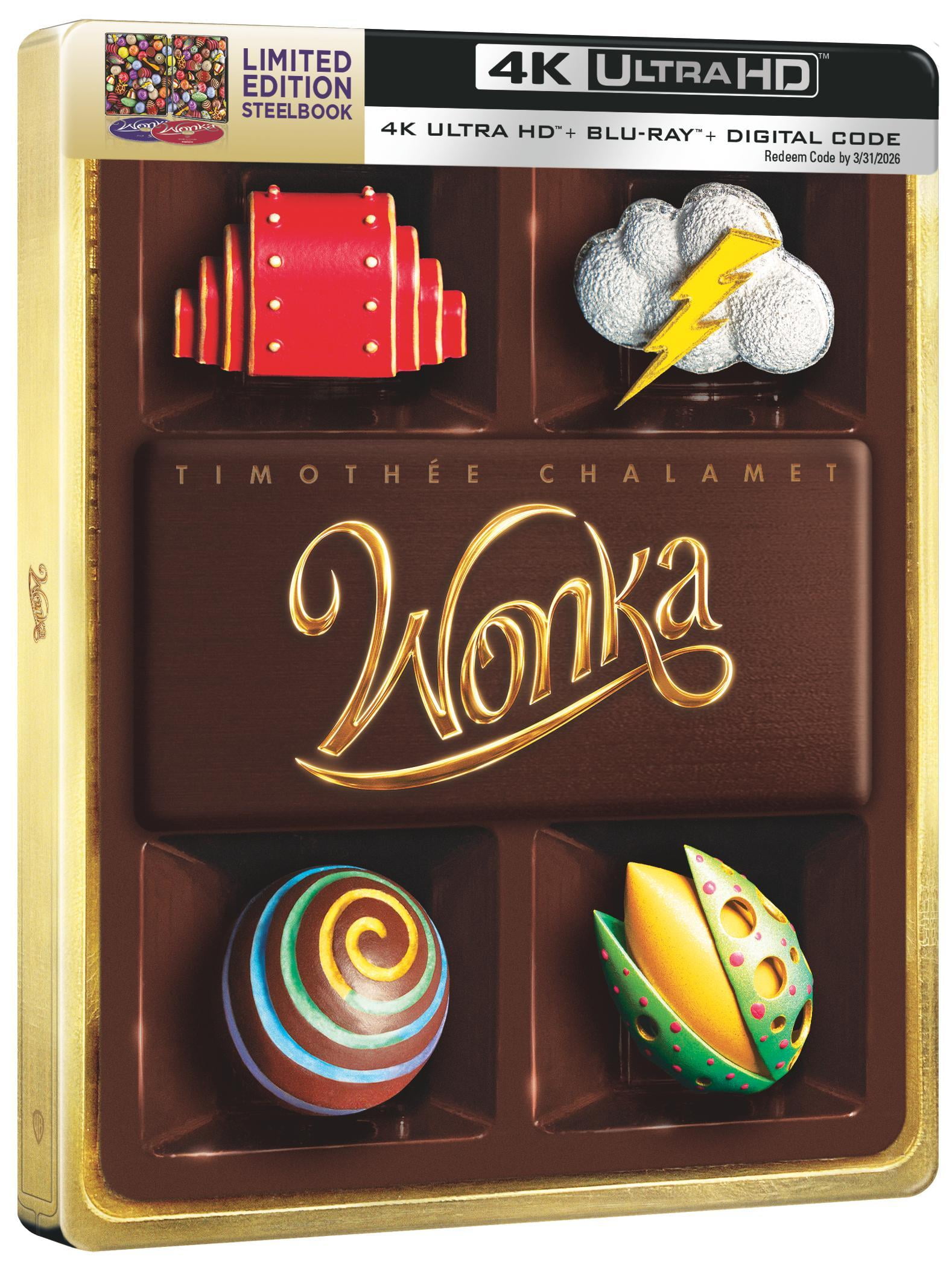 Wonka (Walmart Exclusive) (4K Ultra HD + Blu-ray + Digital Copy) (Steelbook)