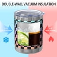 thumbnail image 2 of 12oz Tumblers Gradient Color Checkered Pattern Vacuum Insulated Stainless Steel Travel Tumbler Cups Mug with Lid and Straw for Beer,Coffee,Beverages with Cleaning Brush for Cold & Hot Drinks, 2 of 5