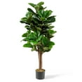 thumbnail image 4 of Gymax 5Ft Fiddle Leaf Fig Tree Artificial Greenery Plant Home Office Decoration, 4 of 7