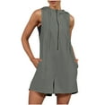 thumbnail image 3 of Jinhomg Womens Hooded Jumpsuit 2025 Trendy Half Zip Athletic Romper Casual Comfy Sleeveless Short Overalls with Pockets Summer Going Out Wear Dark Gray L, 3 of 10