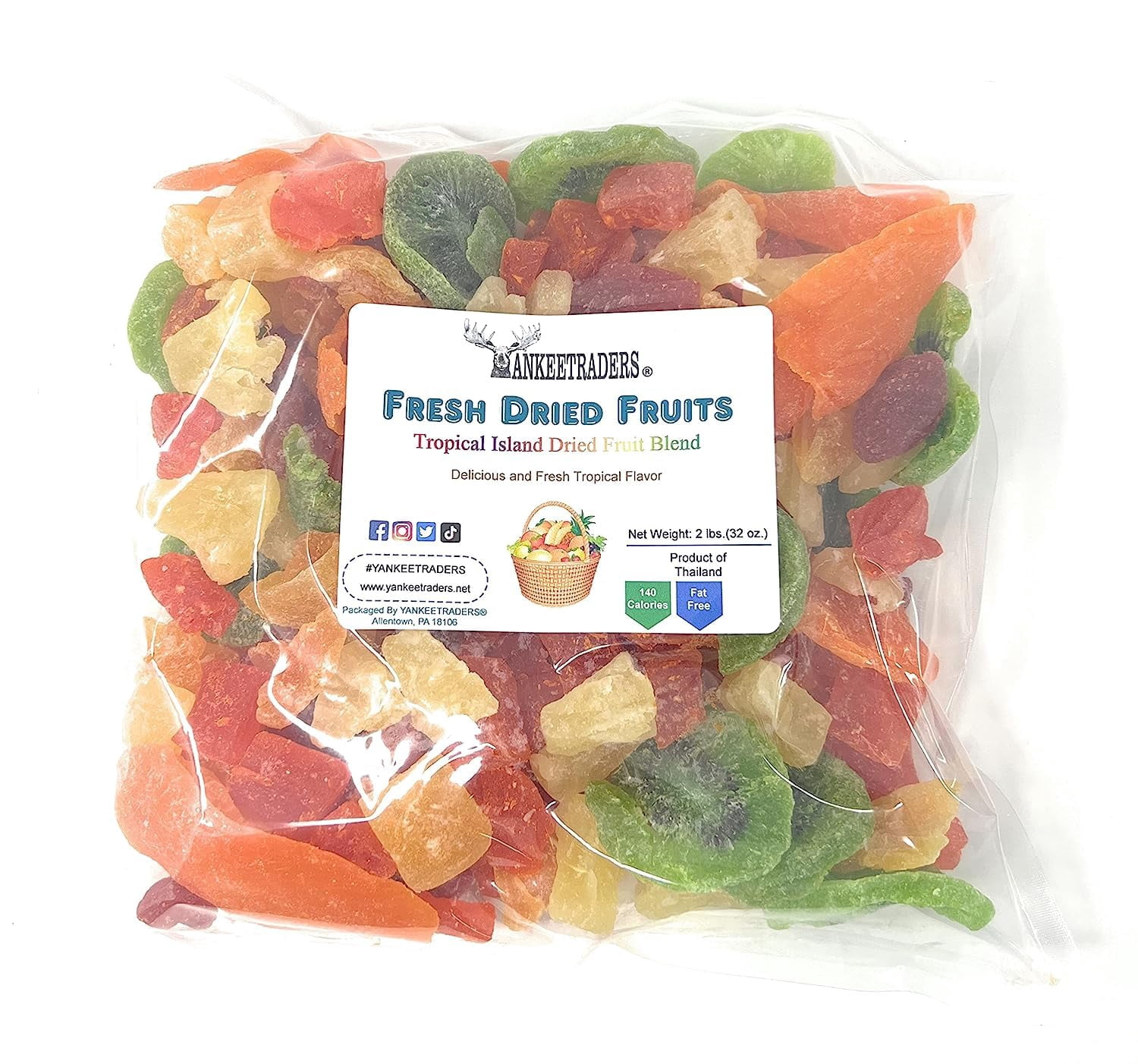 YANKEETRADERS Brand, Tropical Fruit Salad/Dried Fruit ~ 2 lbs.