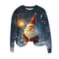 thumbnail image 6 of Women's Christmas Sweatshirts Christmas Snowflakes Print Pullover Sweater Blouses Long Sleeve Shirts Crew Neck Tops Christmas Elements Sweat Shirt Spring Outfit Pullover Fall Winter Christmas Clothes, 6 of 6