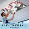 thumbnail image 6 of Red Plum Blossom Fluorescent Light Covers Mountain Water Ink Painting Spring Magnetic Light Filters Ceiling Lighting Panel Shade for Classroom Office Home 2 x 4 ft, 2 Pack, 6 of 9