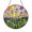 Acrylic 3.5 Inch, variant on Dandelion Puffball Stained Glass Suncatcher, Round Window Panel with Sunset Meadow Botanical Art