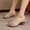 Gray, variant on Women's Metal Buckle Block Heel Slide Sandals Open-Toe Mules Summer Breathable Casual Footwear Black 41