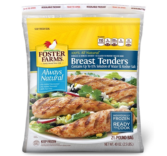 Foster Farms Frozen Chicken Breast Tenders, .81.1lb