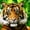 Sumatran Tiger Gaze, variant on Elephant Stock Green Eyed Jaguar Wall Art - Horizontal Multi Panel Canvas - Living Room Wall Decor - Animal Multi Panel - Green And White Decor - 23" x 14"