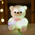 thumbnail image 1 of Cute Colorful Luminous Plush Toy White Bow Tie Bear 20Cm, 1 of 5