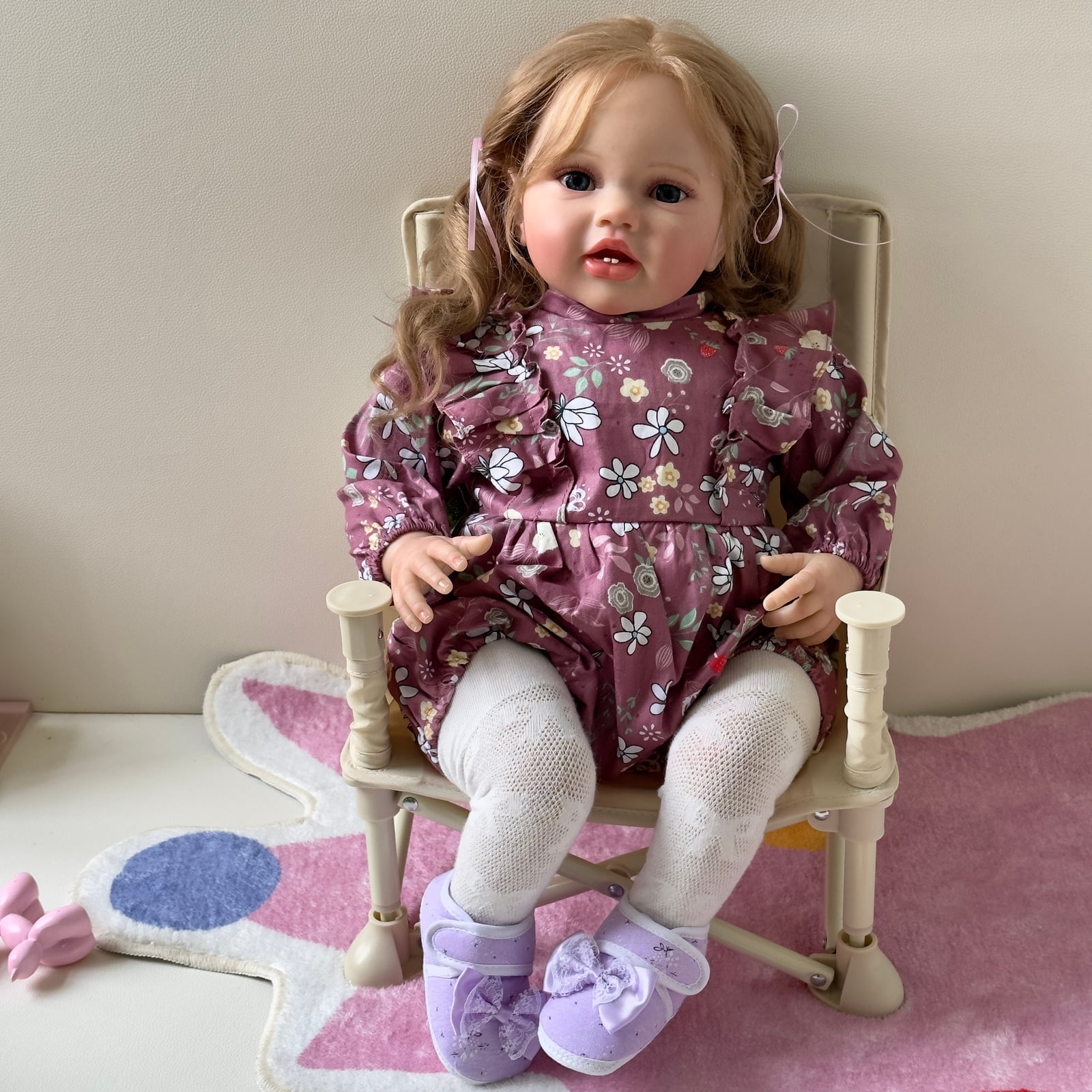 Realistic Reborn Baby Dolls, Lifelike 24 inches Cloth Body Adorable Baby Dolls, Real Life Baby Doll with Toy Accessories Gift Set for Kids Age 3+