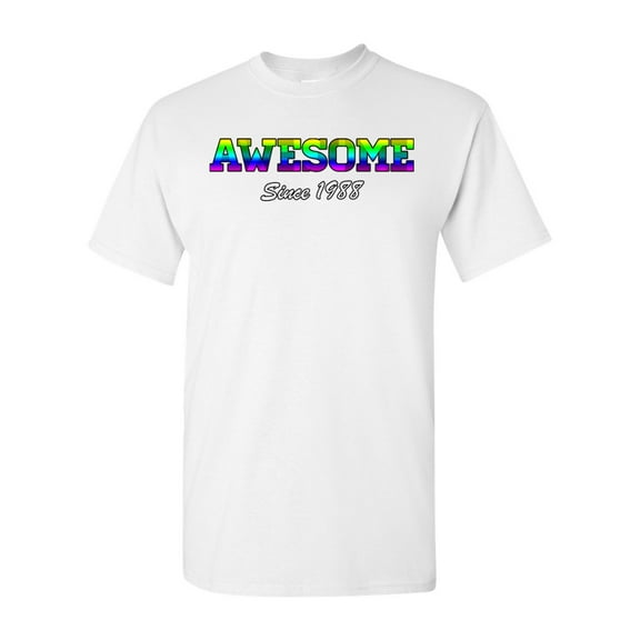 Awesome Since 1988 Colorful Gift Novelty DT Adult T-Shirt Tee
