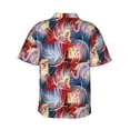 thumbnail image 3 of Uemuo Hawaiian Style Printed Regular Fit Short Sleeve Casual Hawaiian Shirt for Men,Aloha shirt,Tropical shirt,Floral print shirt,Vacation Beach shirt-3X-Large, 3 of 9