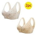 thumbnail image 2 of ameIAEA 2 Pcs Women Front Closure Bras Push Up Button Bra Full Coverage No Underwire Everyday Bra, 2 of 3