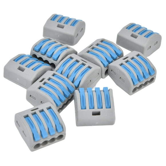 Pushin Conductor Terminal Block,25PCS 4 Way Lever Splicing Wire Connector Compact Wire Connectors Extended Durability