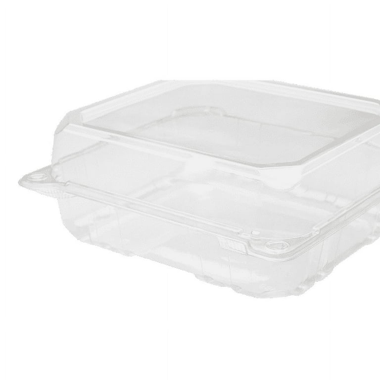Small White Takeout Boxes - 6x6 Mineral Filled Hinged Containers