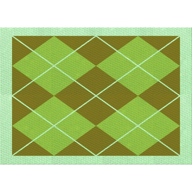 Ahgly Company Machine Washable Indoor Rectangle Transitional Dark Yellow Green Area Rugs, 2' x 3'